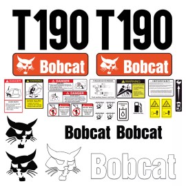 Turbo Bobcat T190 Skid Steer Set Vinyl Decal Sticker - 25 PC