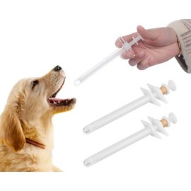 Dog Pill Shooter 2 Pieces Pet Piller Pill Dispenser for Large Dogs Handy Pill Gun for Medium to Large Breed Up to 45 Pounds (White Pill Popper 2 Pcs)