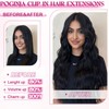 POGINJA Clip in Hair Extensions Real Human Hair, Remy Human