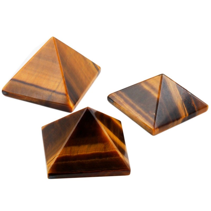 rockcloud Healing Crystal Tiger's Eye Pyramid Metaphysical Stone Figurine