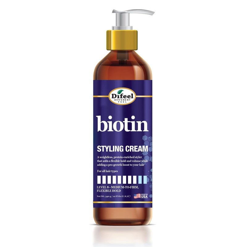 Difeel Biotin - Crema para peinar de 12 onzas, nivel