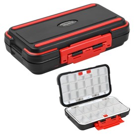 Wisebom Tacklebox Bait Box Waterproof Fishing Accessories Boxes Hooks Bait Container 30 Compartments Multifunctional Tool Box Parts Box Storage Box Fishing Supplies (Black)