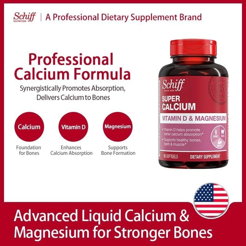 Schiff Super Calcium 800mg Plus Magnesium with Vitamin D3, 90