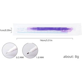Rotulador de Microblading de doble punta con regla de, marcador de piel resistente agua, posicionamiento de maquillaje para punta fina de cejas, 10 Uds