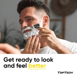 TopTech ULTRA 5 Razors for Men - Replaceable Cartridges for Manual Shaving Razor, 5 Blades Technology Refills - 8 Count Pack - Fits Gillette Fusion - Soft Shave & Sharp - Cost-effective Refill