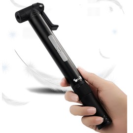 HOUSON Bicycle Pump, Compact Bicycle Multi-Tool with Integrated Emergency Pump – Lightweight Aluminum Construction + 8-in-1 Tool Set (Including Adapter for French Valves)