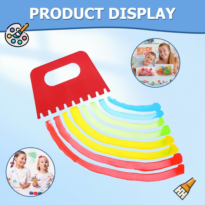 4 Pcs Art Paint Scrapers Kit, Plastic Scraper Tool, Plaster