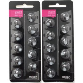 Oticon 2 Packs Oticon miniFit 6mm Bass Single Vent Domes For Hearing Aids. 20 Total.