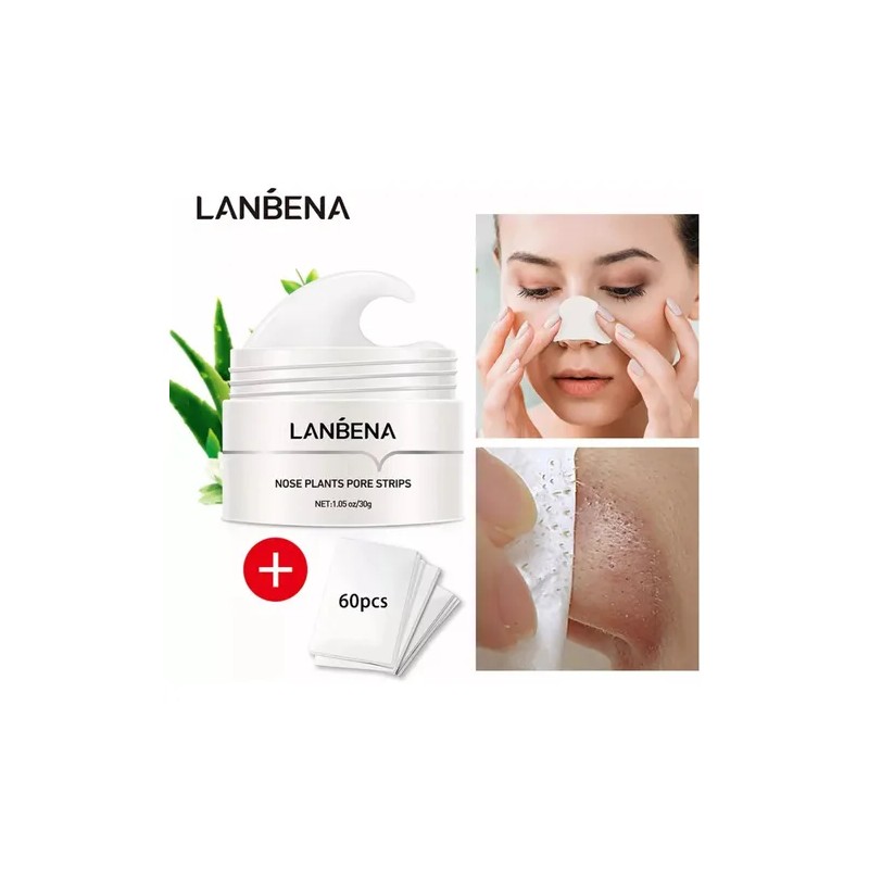 Kit Lanbena 2 cremas 120 tiras, elimina puntos negros y
