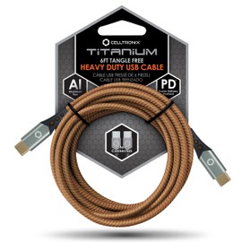 *Celltronix MCX Titanium 6FT Fast Charging Tangle Free Heavy Duty USB Cable with Type-C to Type-C Connectors. Built to Last! Includes Sync+Charge & Aluminum Tips for Optimum Connectivity