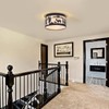 Farmhouse Flush Mount Ceiling Light with Shade - Rustic Deer