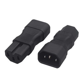 JORINDO 2 Pack IEC320 C14 to C15 AC Power Adapter,IEC 320 C14 Male to C15 Kettle Plug Female Power Adapter. IEC 3Pole Male to Female Straight AC Converter for PDU/UPS Sever