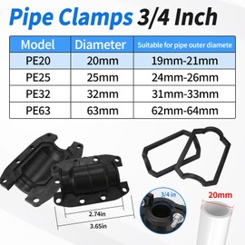 Pipe Repair Clamp Leak Sealer, 3/4 Inch Water Pipe Clamp Repair Kit, for Emergency Pipe Repair of OD 20MM Plastic and Metal Pipes