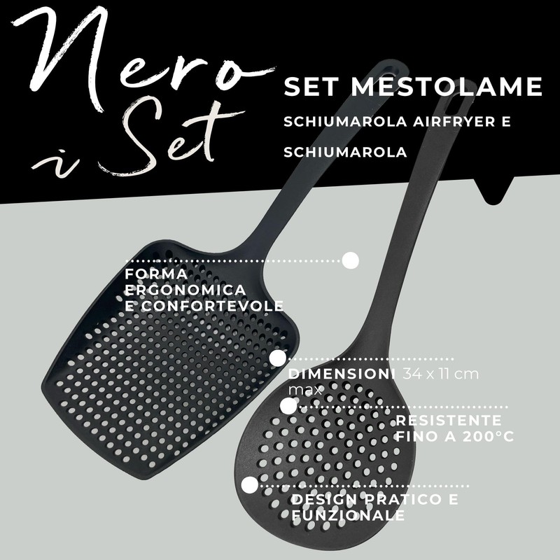 Fackelmann Set 2 Schiumarole da Cucina in Nylon Antigraffio -