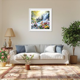 MAXBYE Diamond Painting Landscape Kits for Adults, 5D Bunny & Eggs Diamond Art Kits DIY Full Drill Gem Art for Beginner, Crystal Cross Stitch Craft for Home Wall Decor Easter Holiday Gifts 30x30cm