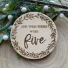 And then there were five Wooden Disc, Baby announcement Pregnancy