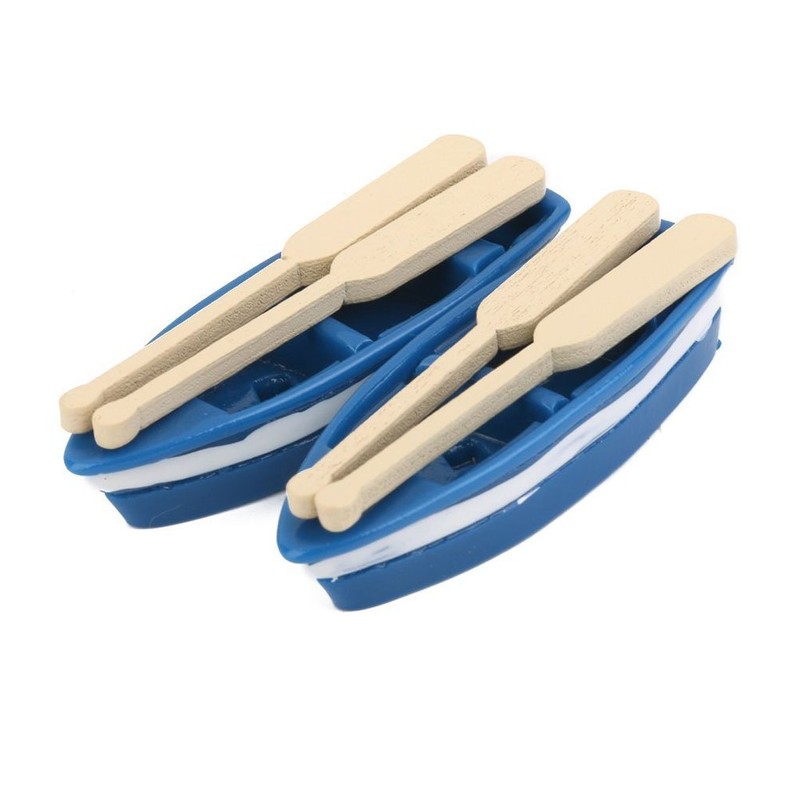 ROSENICE Mini Fishing Boat Miniature Moss Micro Landscape Boat Ornaments,2