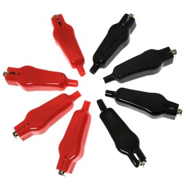 RuiLing 8-Pack 20A Insulated Alligator Clips Electric Circuit Test Testing Crocodile Clamps(4 Red+4 Black)