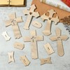 KitBeads 8pcs Wood Cross Cutouts Jesus Cross with Flower Baptism