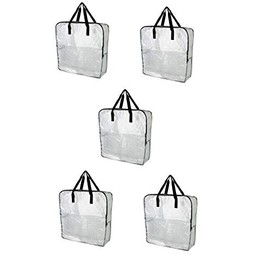 IKEA DIMPA Extra Large Storage Bag, Clear Heavy Duty Bags, Moth Moisture Protection Storage Bags (Pack of 5, 25 ½x8 ¾x25 ½)