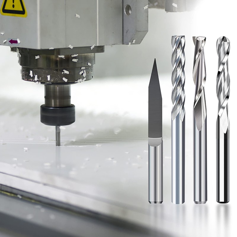 10Pcs CNC Router Bit Combination Kit, 1/8'' Shank End Mill