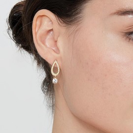 jiamiaoi Hanging Earrings 925 Silver Hanging Drop Earrings Silver Earrings Hanging Glitter Stone Hanging Earrings Silver Earrings Silver Women's Earrings Zirconia Hanger, Sterling Silver