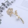 TseenYi Crystal Flower Brooch Pin Gold Pearl Flowers Brooch Metal