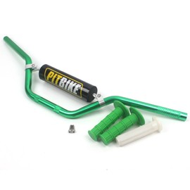 Handle Bar 7/8" 22MM Handlebar Green + Foam Pad + Grips Compatible with CRF YZF KXF KLX RMZ DRZ Pit Dirt Bike Motocross