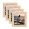 KINLINK 4x4 Picture Frame, Natural Square Solid Wood Frames for