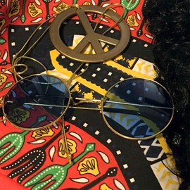 Rubie's mens Heroes and Hombres, Men's Hippie Shirt Wig adult sized costumes, Orange, Standard US