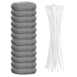 Lint Traps Washing Machine Stainless Steel Pet Hair Remover for Laundry Mesh Washer Filter Lint Catcher for Drainage Scenarios Including Sinks, Basins, Bathtubs 12pcs with 12pcs Cable Ties