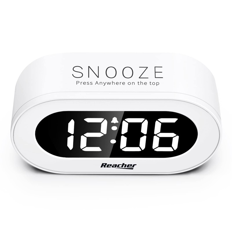 REACHER Small LED Digital Alarm Clock with Snooze, Simple to