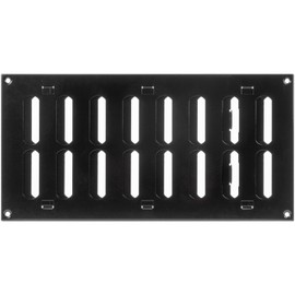 Vent Systems 300 x 150 mm / 12" x 6" Inch Vent Cover - Black Adjustable Metal Grill Cover - Air Supply Ventilation - Metal Grate - Vent Covers/Grilles for Heating/Cooling, Home, Kitchen, Bathroom
