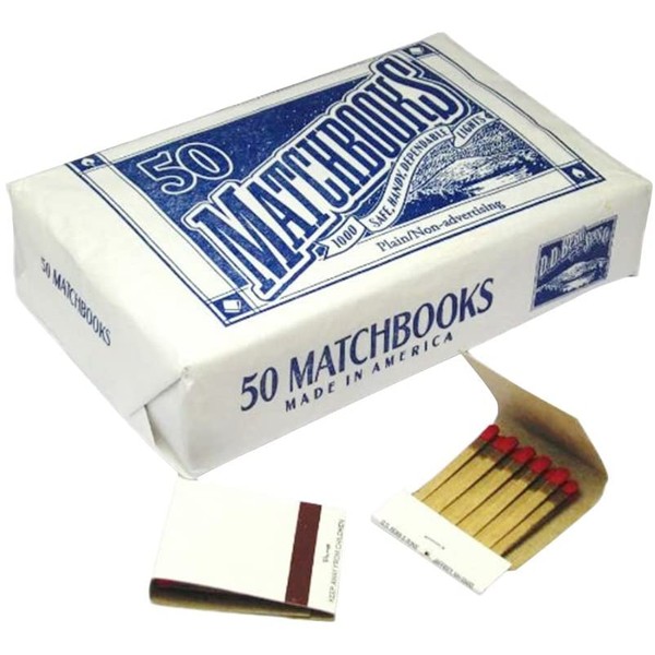 D.D. Bean & Sons 50 Plain White Matches Matchbooks for Wedding Birthday Wholesale Made in America