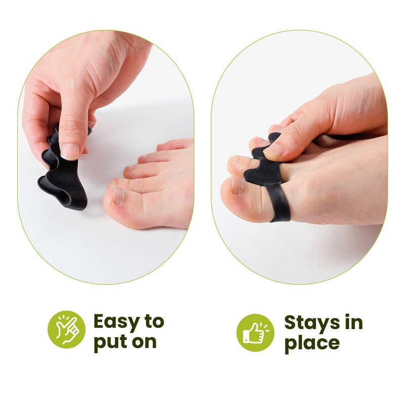 Bukihome Toe Separators, 4 Pair Soft Gel Toe Spacers to
