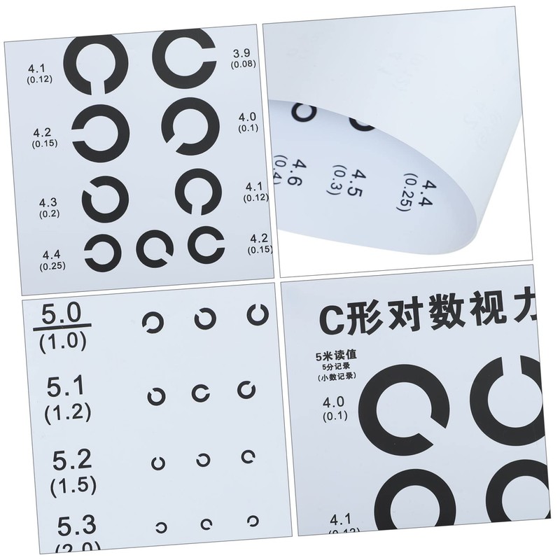 ABOOFAN 5 Sheets C Type Eye Chart Wall Visual Exam