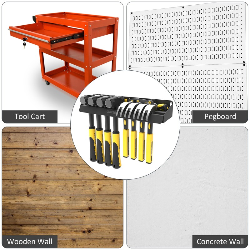 UNITEDPOWER Hammer Holder, Wall Mount Storage Rack Organizer for Workshop,