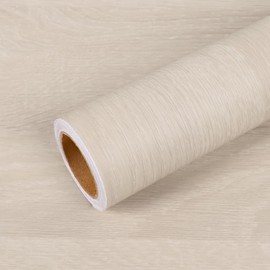 VEELIKE White Oak Wood Contact Paper Peel and Stick Thick Wood Wallpaper 15.7''x118'' Self Adhesive Wood Grain Contact Paper for Countertops Waterproof Removable Wood Vinyl Wrap for Cabinets Desk