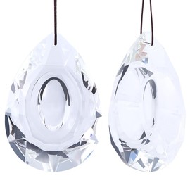 Beebeecraft 2Pcs 74.5mm Crystal Prism Suncatchers Teardrops Hanging Clear Prism Ornaments Replacements Rainbow Maker with hole for Feng Shui Home Room Christmas Tree Garden Chandelier Decoration
