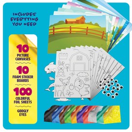 Foil Art Kit for Kids - Arts and Crafts for Kids Ages 4-8, 4-6, 5-7, 5-8, 6-8 - 5 Year Old Girl Gifts - Fun Kit Projects Activities - Craft Girls Birthday Gift - Kids Crafts Ages 4 5 6 7 8 Years