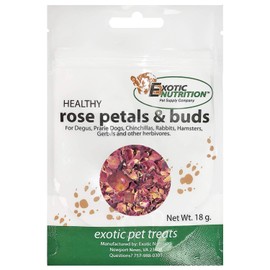 Rose Petals & Buds (0.85 oz.) - Healthy Natural Dried Flower Herbivore Treat - Chinchillas, Guinea Pigs, Rabbits, Prairie Dogs, Degus, Hamsters, Rats, Squirrels, Sugar Gliders & Other Small Pets