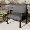 Merax Single Outdoor Club Chair with Cushion,Patio Furniture Conversation Seat Modern Style for Backyard