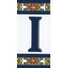 Spanish Floral Letter Frame Ceramic Tile Letter I