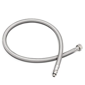 Navaris Steel Flex Hose Fitting Connection – G3/8 Inch x M10 x 70 cm x 1 Male Thread – Tap Fitting 3/8 Inch Connection Hose – Connection Hose