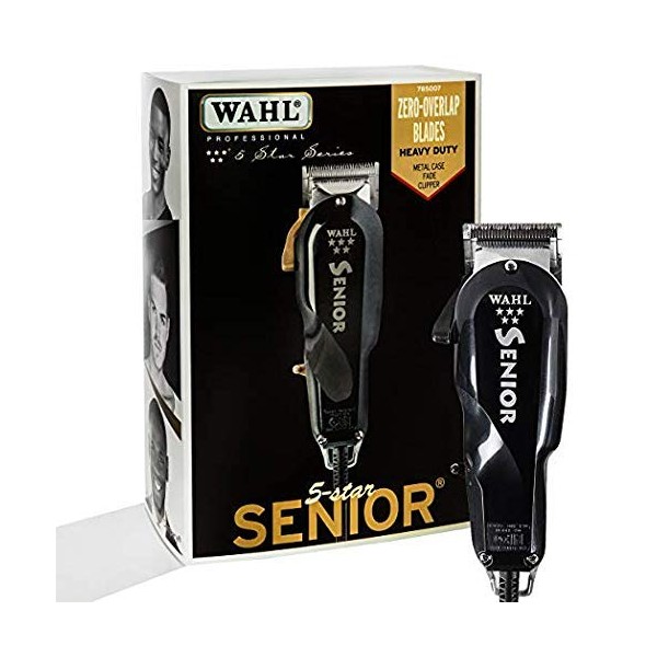 Wahl Professional 5 Star Series Senior Clipper #8545 - Great for Professional Stylists and Barbers - V9000 Electromagnetic Motor - Black - Aluminum..