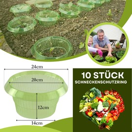 Pack of 10 XL Snail Protection Rings - Natural Snail Protection for Salad and Cabbage