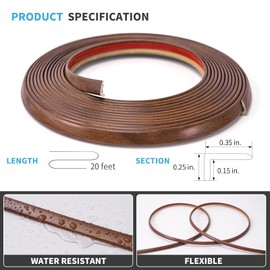 Art3d 20ft Outside Vinyl Corner Trim Peel and Stick for Tile and Wall Edges, Furniture Decoration (Grey Oak)