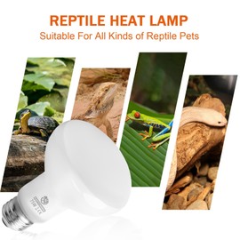 REPTI HOME Reptile Heat Lamp, 2 Pack 75W Reptile Heat Lamp Bulbs, Amphibian Terrarium Basking Spot Lamp for Reptile, Bearded Dragon, Lizard, Turtle, Snake