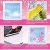 JarThenaAMCS 9 Sheets Christmas Winter Window Cling Stickers Glitter Pink