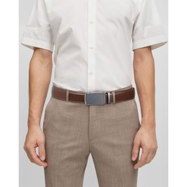 SKiporty Mens Belts Leather Ratchet Belt Adjustable for Jeans Dress Pant Brown, Dark Coffee